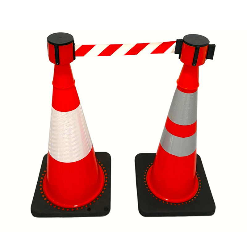 Cono di sicurezza stradale in PVC ad alta elasticità con base in gomma ponderata opzionale per il controllo della strada in tutte le condizioni atmosferiche e l'isolamento dei pericoli