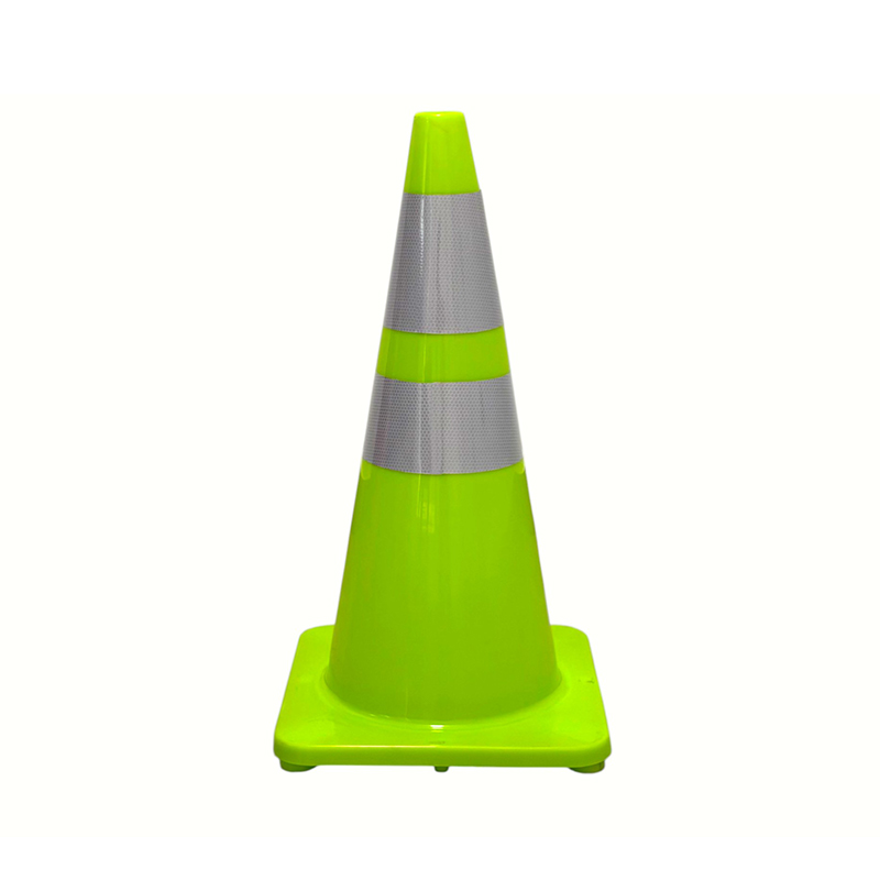 Cono di sicurezza stradale in PVC ad alta elasticità con base in gomma ponderata opzionale per il controllo della strada in tutte le condizioni atmosferiche e l'isolamento dei pericoli