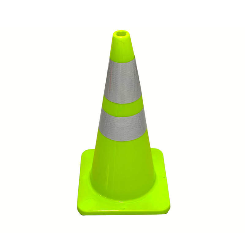 Cono di sicurezza stradale in PVC ad alta elasticità con base in gomma ponderata opzionale per il controllo della strada in tutte le condizioni atmosferiche e l'isolamento dei pericoli
