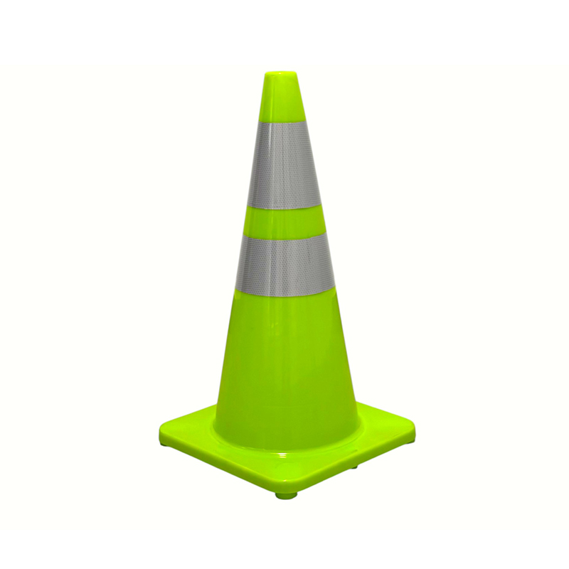 Cono di sicurezza stradale in PVC ad alta elasticità con base in gomma ponderata opzionale per il controllo della strada in tutte le condizioni atmosferiche e l'isolamento dei pericoli