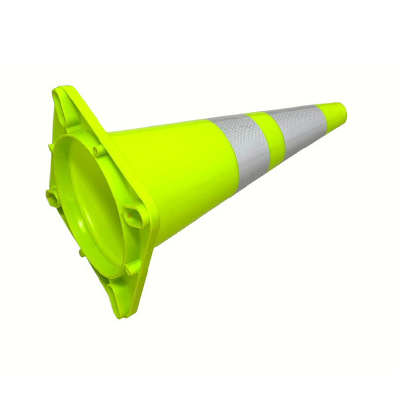Cono di sicurezza stradale in PVC ad alta elasticità con base in gomma ponderata opzionale per il controllo della strada in tutte le condizioni atmosferiche e l'isolamento dei pericoli