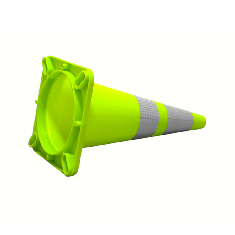 Cono di sicurezza stradale in PVC ad alta elasticità con base in gomma ponderata opzionale per il controllo della strada in tutte le condizioni atmosferiche e l'isolamento dei pericoli