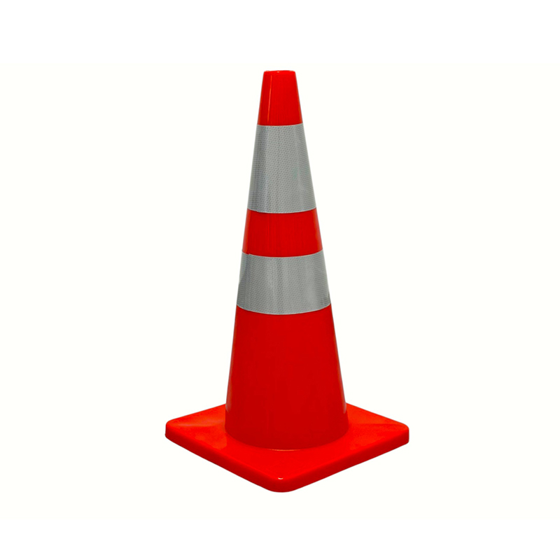 Cono di sicurezza stradale in PVC ad alta elasticità con base in gomma ponderata opzionale per il controllo della strada in tutte le condizioni atmosferiche e l'isolamento dei pericoli