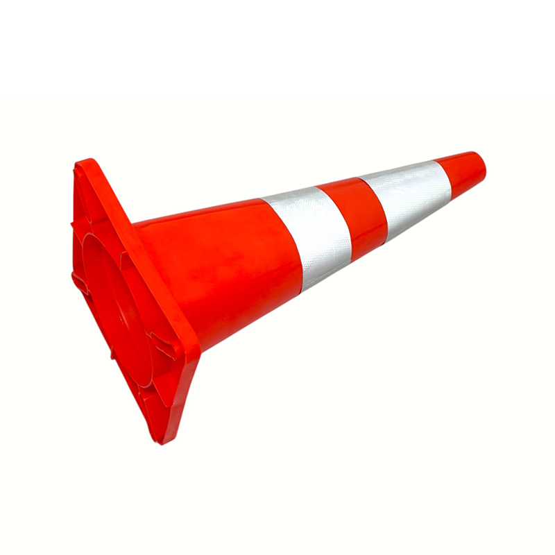 Cono di sicurezza stradale in PVC ad alta elasticità con base in gomma ponderata opzionale per il controllo della strada in tutte le condizioni atmosferiche e l'isolamento dei pericoli