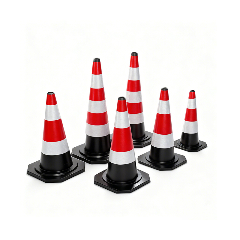 Cono stradale in gomma industriale per carichi pesanti di diverse dimensioni per una soluzione di sicurezza stradale economicamente vantaggiosa