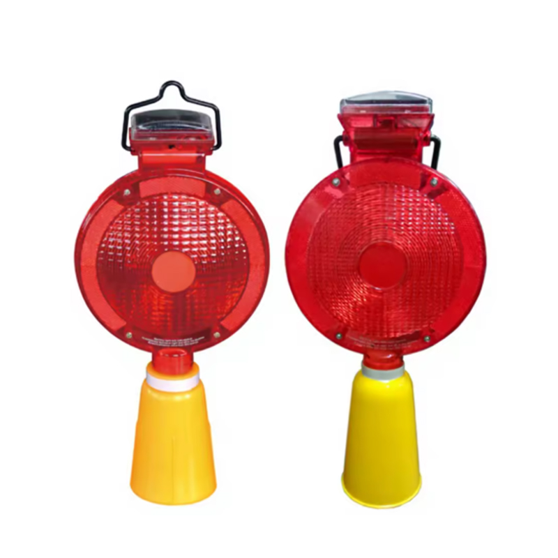 Coni stradali a LED ad energia solare con rilevamento automatico fotosensibile e luci di segnalazione di pericolo