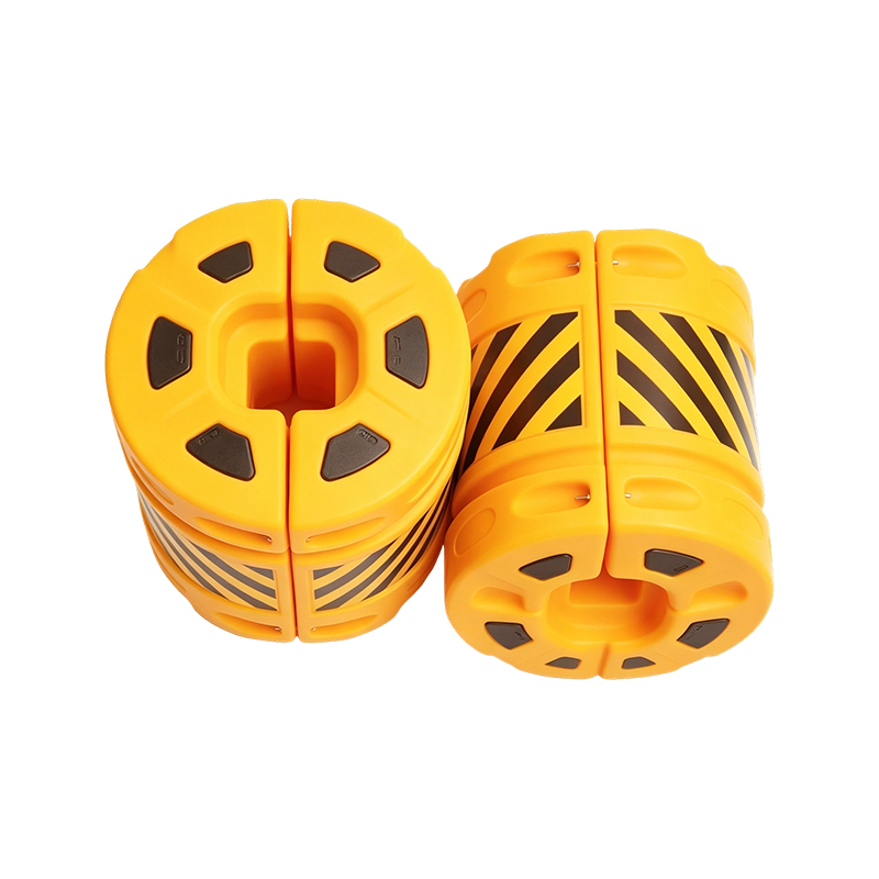 Cilindro antiurto per traffico stradale in combinazione modulare HDPE con rivestimento riflettente