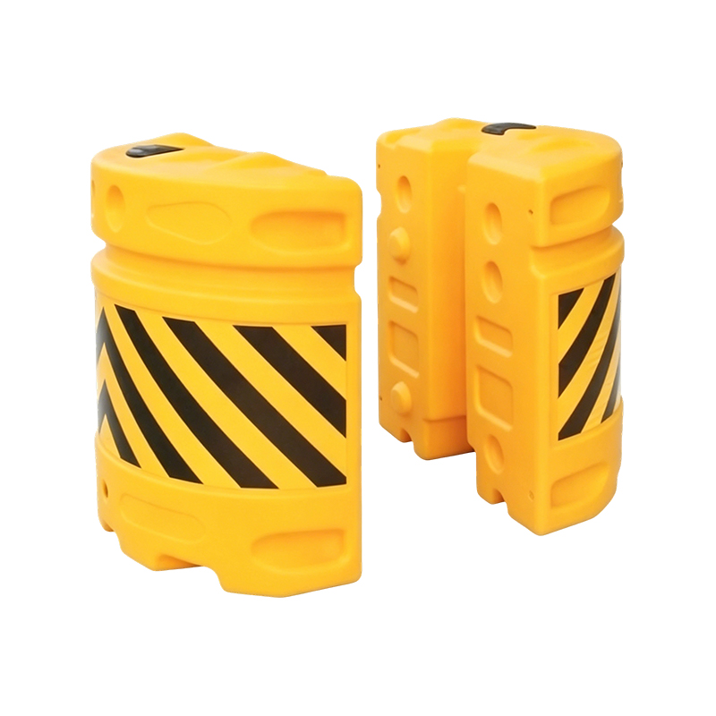 Cilindro antiurto per traffico stradale in combinazione modulare HDPE con rivestimento riflettente