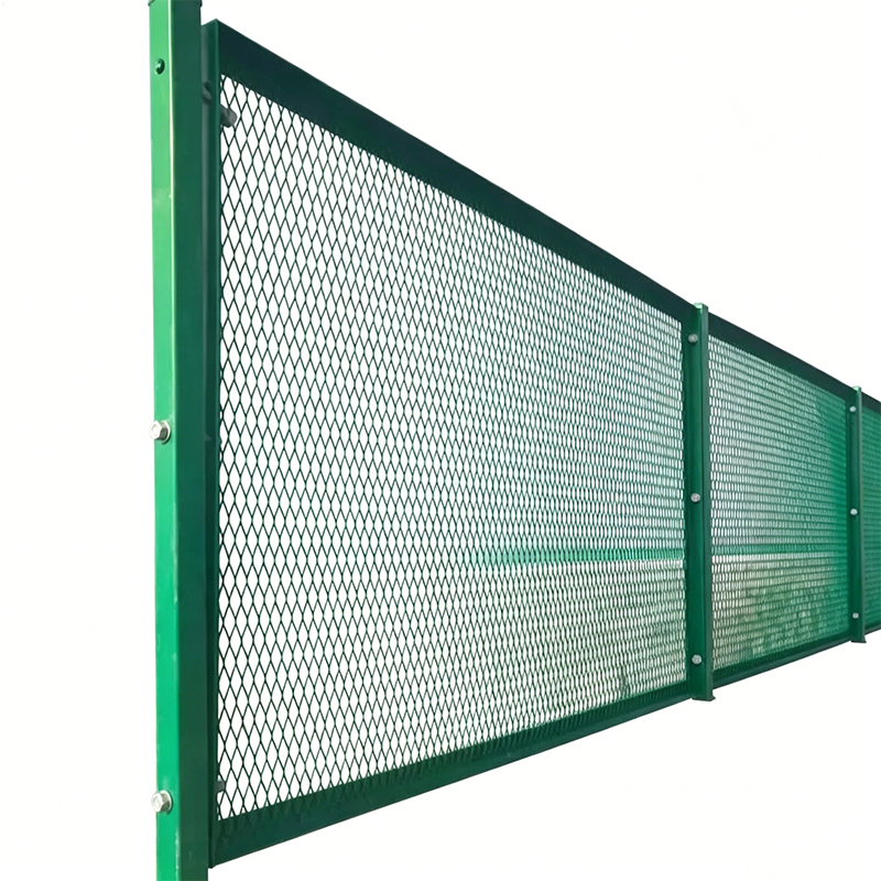 Schermo a rete antiriflesso flessibile in polimero resistente per guardrail autostradali