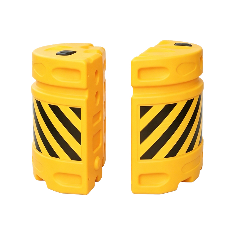 Cilindro antiurto per traffico stradale in combinazione modulare HDPE con rivestimento riflettente