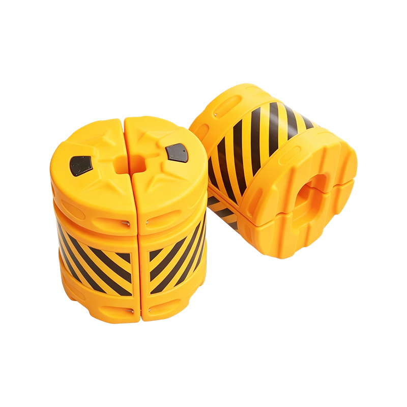 Cilindro antiurto per traffico stradale in combinazione modulare HDPE con rivestimento riflettente