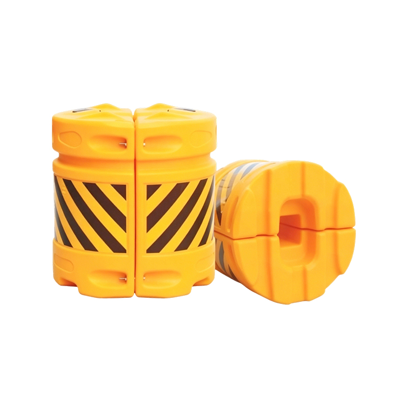 Cilindro antiurto per traffico stradale in combinazione modulare HDPE con rivestimento riflettente