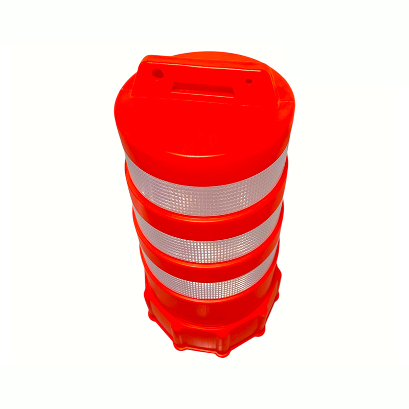 Cilindro di avvertimento in plastica resistente con base in gomma ponderata