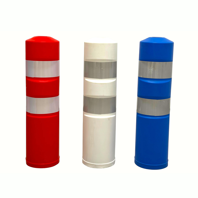 Paletto di segnalazione di sicurezza in plastica con bande riflettenti