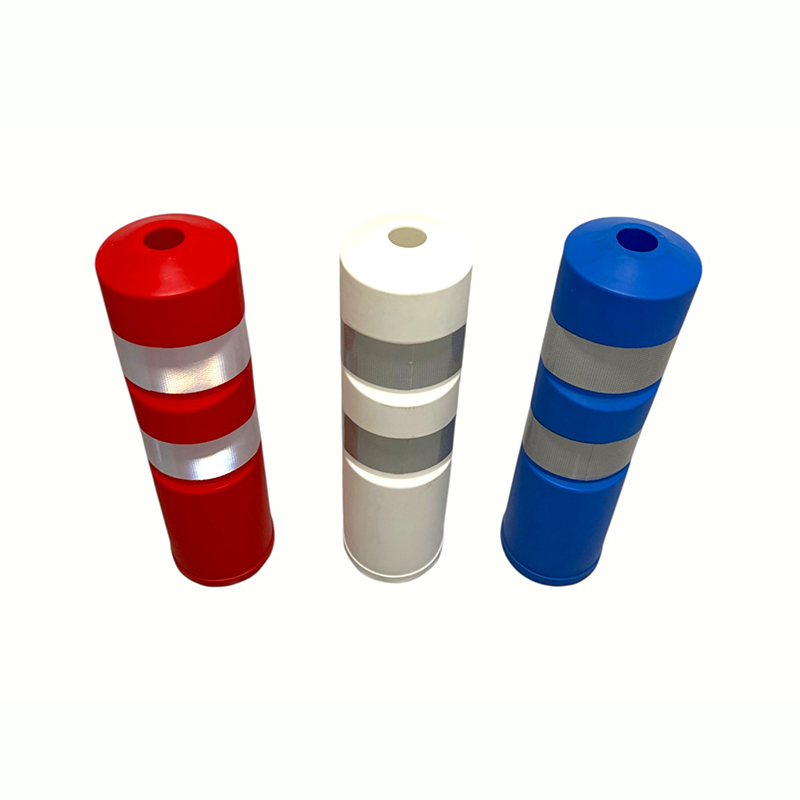 Paletto di segnalazione di sicurezza in plastica con bande riflettenti