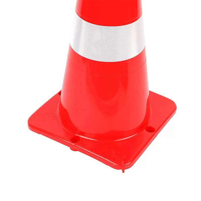 Cono stradale in plastica LDPE a corpo largo con collari riflettenti