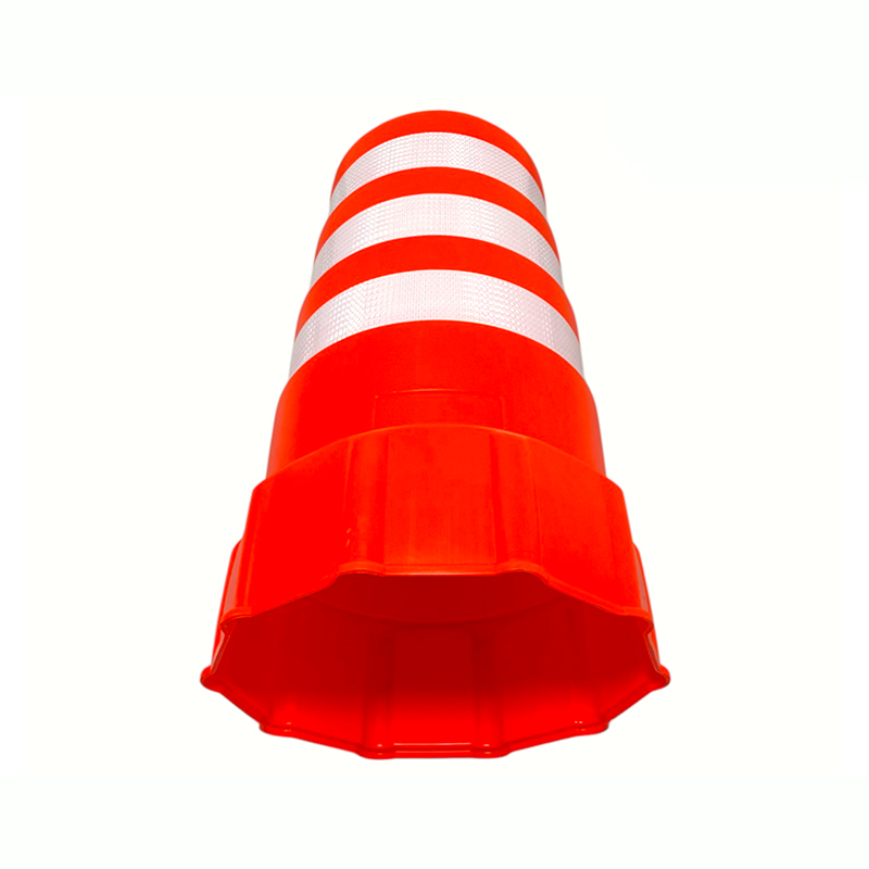 Cilindro di avvertimento in plastica resistente con base in gomma ponderata
