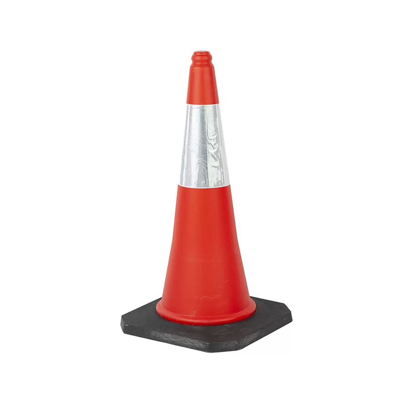 Cono stradale in plastica resistente con base in gomma