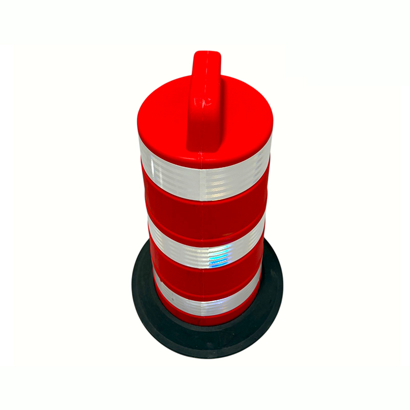 Cilindro di avvertimento in plastica resistente con base in gomma ponderata