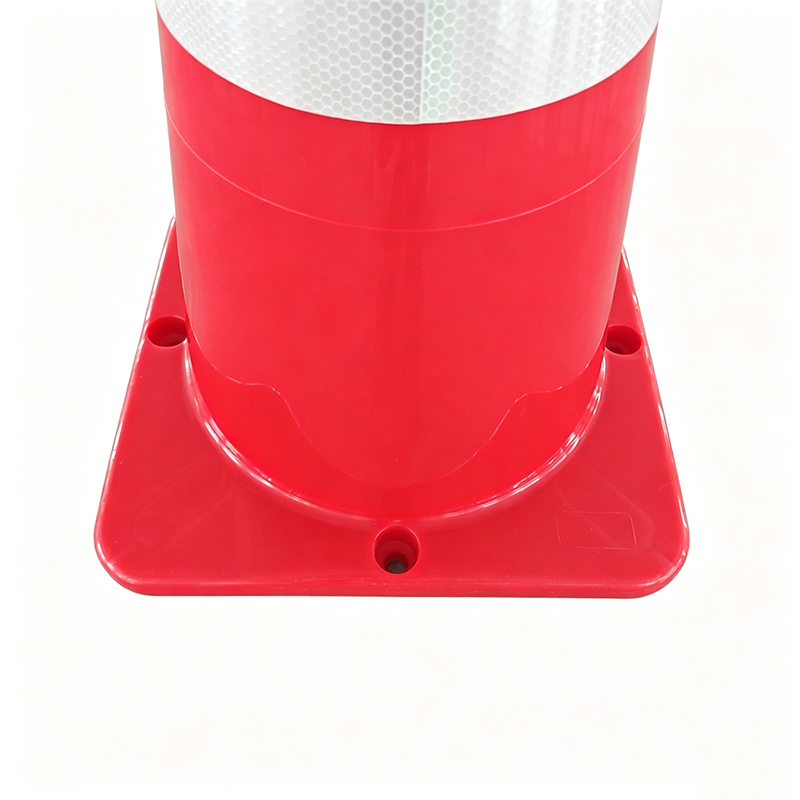 Cono stradale in plastica LDPE a corpo largo con collari riflettenti