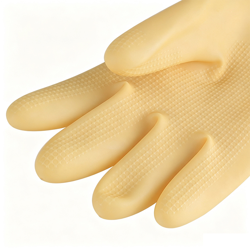 Guanti in gomma in lattice resistenti agli acidi e agli alcali per impieghi gravosi