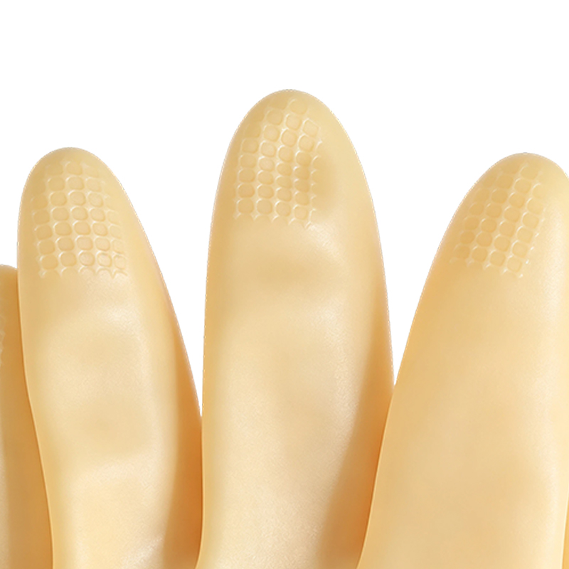 Guanti in gomma in lattice resistenti agli acidi e agli alcali per impieghi gravosi