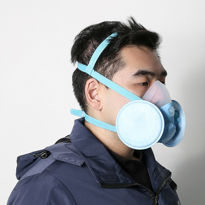 Maschera antigas in silicone con doppio filtro