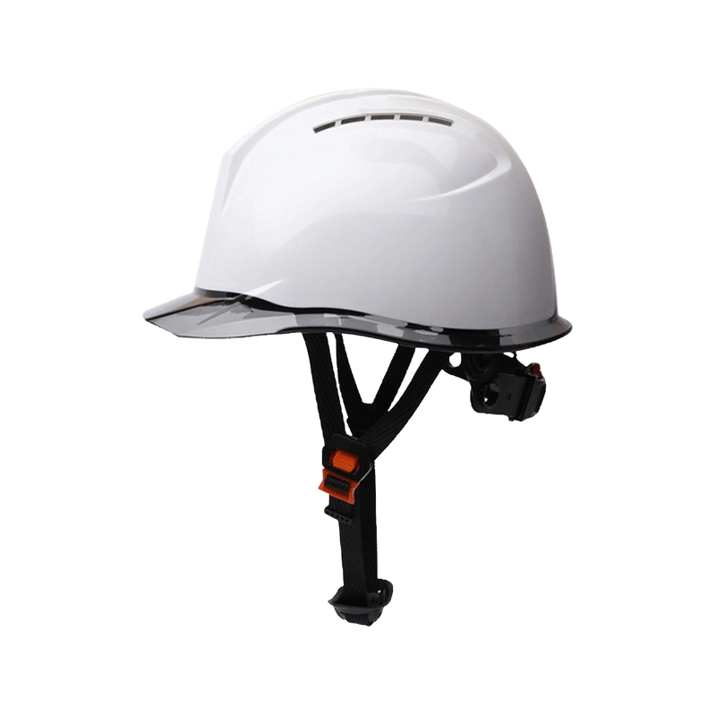 Casco di sicurezza industriale bicolore con visiera trasparente