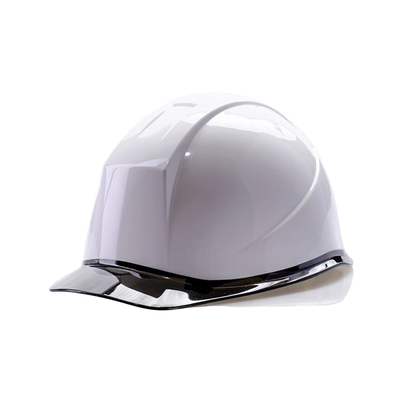 Casco di sicurezza industriale bicolore con visiera trasparente