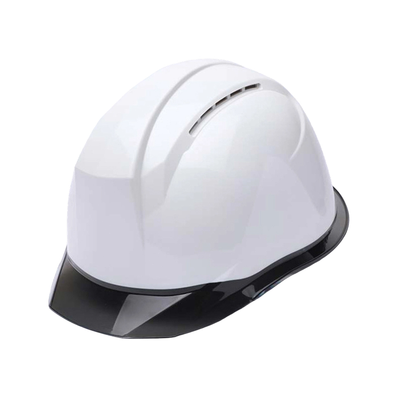 Casco di sicurezza industriale bicolore con visiera trasparente