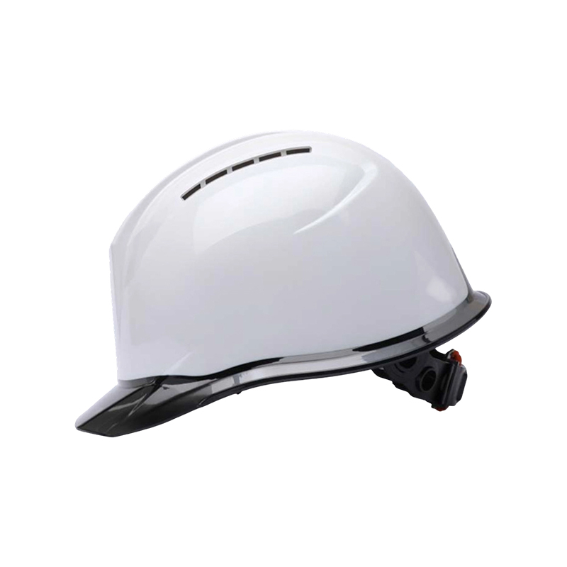 Casco di sicurezza industriale bicolore con visiera trasparente
