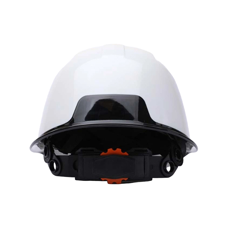 Casco di sicurezza industriale bicolore con visiera trasparente