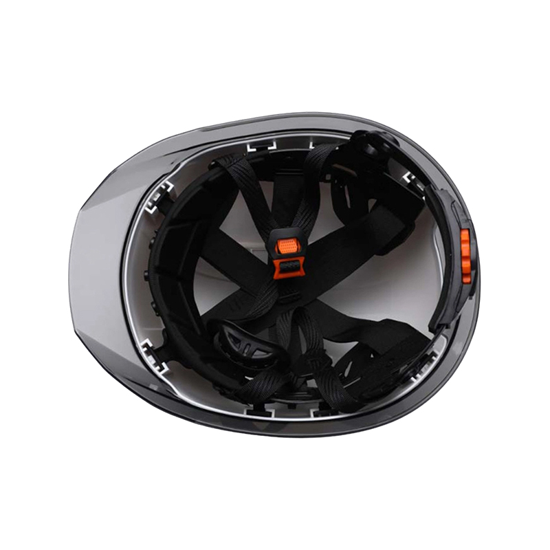 Casco di sicurezza industriale bicolore con visiera trasparente