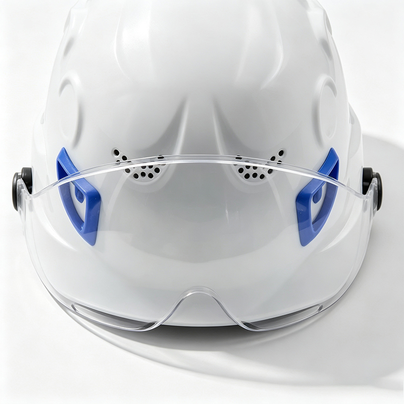 Casco di sicurezza in ABS a doppio uso con occhiali per PC integrati