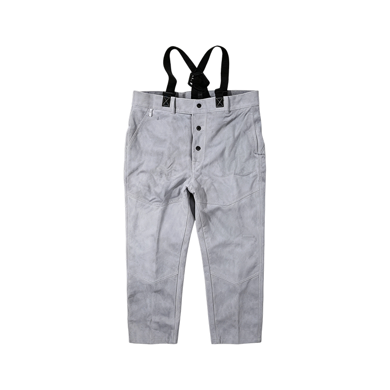 Pantaloni da saldatura in pelle crosta di mucca naturale