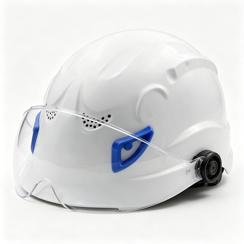 Casco di sicurezza in ABS a doppio uso con occhiali per PC integrati