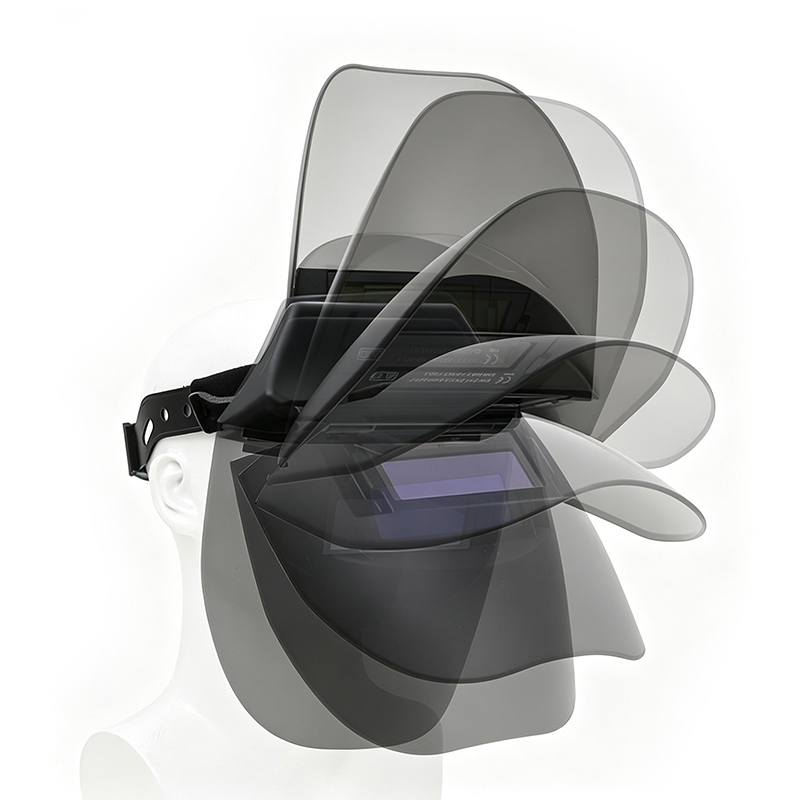 Maschera per saldatura industriale leggera e auto-oscurante