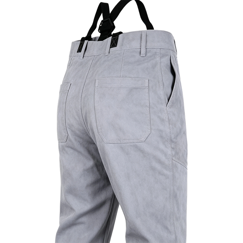 Pantaloni da saldatura in pelle crosta di mucca naturale
