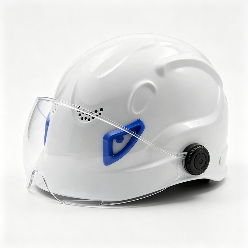 Casco di sicurezza in ABS a doppio uso con occhiali per PC integrati