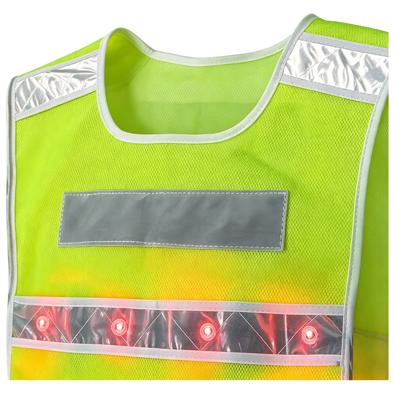 Gilet di sicurezza riflettente attivo illuminato a LED