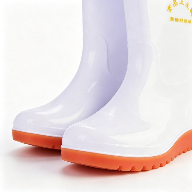 Stivali da pioggia in PVC bianco per uso alimentare